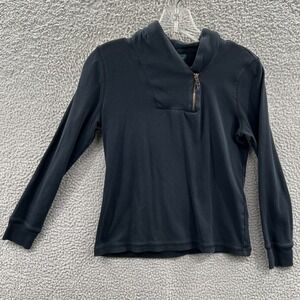 LRL Ralph Lauren Women Minimalist Top PM Quarter Zip Mock Neck Quiet Luxury Cozy